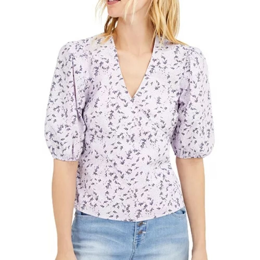 INC Floral Puff-Sleeve Blouse